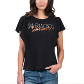 San Francisco Giants G-III 4Her by Carl Banks Women's Crowd Wave T-Shirt - Black - MLB Lifestyle