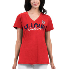 St. Louis Cardinals G-III 4Her by Carl Banks Women's Key Move V-Neck T-Shirt - Red - MLB Discount