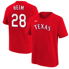 Jonah Heim Texas Rangers Nike Youth Name & Number T-Shirt - Red - Nike Discount
