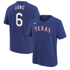 Josh Jung Texas Rangers Nike Youth Name & Number T-Shirt - Royal - Nike on Sale
