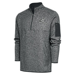 Cleveland Cavaliers Antigua Metallic Logo Big & Tall Fortune Quarter-Zip Jacket Heather Gray