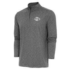 Los Angeles Lakers Antigua Hunk Quarter-Zip Top Heather Black