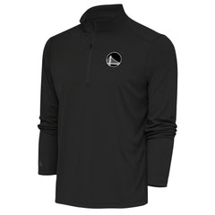 Golden State Warriors Antigua Metallic Logo Tribute Quarter-Zip Top Charcoal