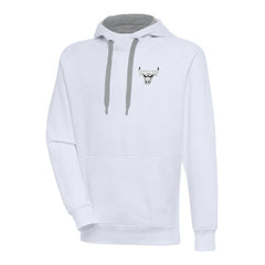 Chicago Bulls Antigua Metallic Logo Victory Raglan Pullover Hoodie White