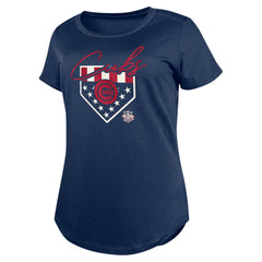 Chicago Cubs New Era Women's Americana T-Shirt - Navy - New Era Sale