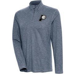 Indiana Pacers Antigua Women's Brushed Metallic Comfort Quarter-Zip Pullover Top - Heather Navy