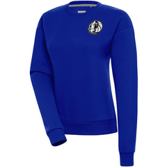 Dallas Mavericks Antigua Women's Brushed Metallic Victory Pullover Sweatshirt - Blue