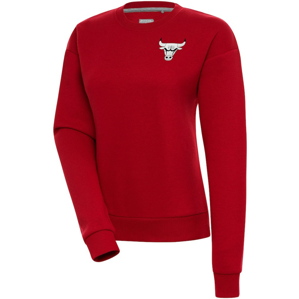 Chicago Bulls Antigua Women's Brushed Metallic Victory Pullover Sweatshirt - Red