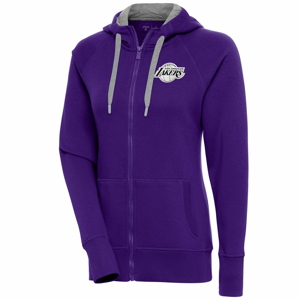 Los Angeles Lakers Antigua Women's Brushed Metallic Victory Full-Zip Hoodie - Purple