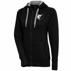 Memphis Grizzlies Antigua Women's Brushed Metallic Victory Full-Zip Hoodie - Black