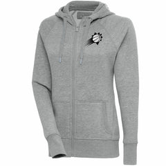 Phoenix Suns Antigua Women's Brushed Metallic Victory Full-Zip Hoodie - Heather Gray
