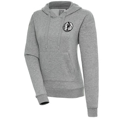 Dallas Mavericks Antigua Women's Brushed Metallic Victory Pullover Hoodie - Heather Gray
