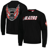 Portland Trail Blazers Hardwood Classics There and Back Pullover Sweatshirt Black | Mitchell & Ness outlet