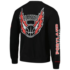 Portland Trail Blazers Hardwood Classics There and Back Pullover Sweatshirt Black | Mitchell & Ness outlet