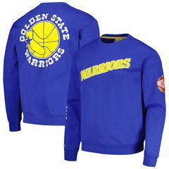 Golden State Warriors Hardwood Classics There and Back Pullover Sweatshirt for sale Royal | Mitchell & Ness Lifestyle