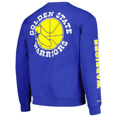 Golden State Warriors Hardwood Classics There and Back Pullover Sweatshirt for sale Royal | Mitchell & Ness Lifestyle