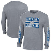 Tampa Bay Lightning Champion Tri-Blend Dual-Stripe Long Sleeve T-Shirt - Heather Gray - NHL 200838117