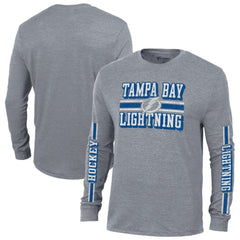 Tampa Bay Lightning Champion Tri-Blend Dual-Stripe Long Sleeve T-Shirt - Heather Gray - NHL 200838117