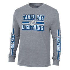 Tampa Bay Lightning Champion Tri-Blend Dual-Stripe Long Sleeve T-Shirt - Heather Gray - NHL 200838117