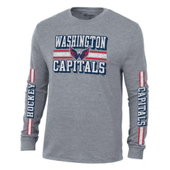 Washington Capitals Champion Tri-Blend Dual-Stripe Long Sleeve T-Shirt - Heather Gray - NHL 200838121