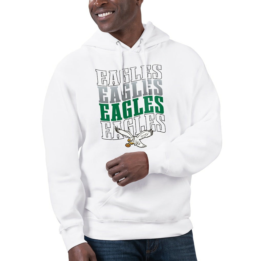 Philadelphia Eagles Starter Unisex Throwback Name Drop Pullover Hoodie White
