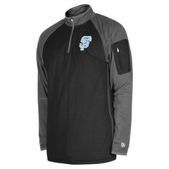 San Francisco Giants New Era Father's Day Raglan Quarter-Zip Top - Black - New Era Online