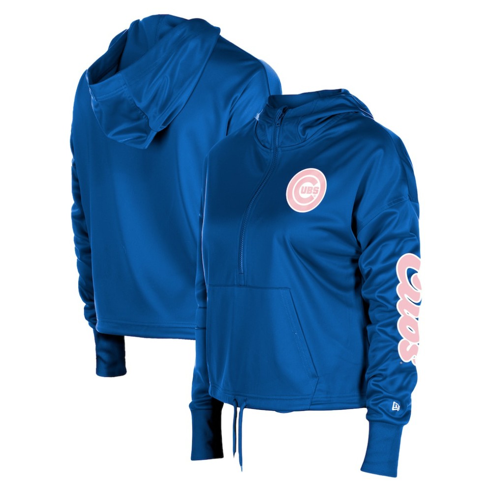 Chicago Cubs New Era Women's Half-Zip Hoodie - Royal - New Era on Sale