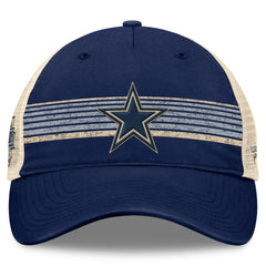Fanatics Dallas Cowboys Fundamentals Stripes Trucker Adjustable Hat Navy/Natural