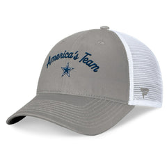 Fanatics Dallas Cowboys Women's Fundamentals Slogan Trucker Adjustable Hat Gray/White
