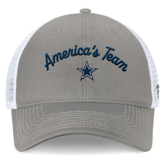 Fanatics Dallas Cowboys Women's Fundamentals Slogan Trucker Adjustable Hat Gray/White