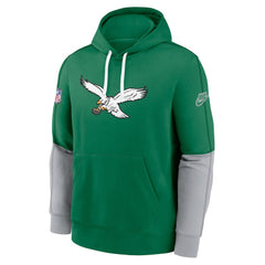 Nike Philadelphia Eagles Throwback Logo Club Tri-Blend Pullover Hoodie Kelly Green