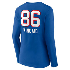 Dalton Kincaid Buffalo Bills Women's Team Wordmark Player Name & Number Long Sleeve V-Neck T-Shirt Royal