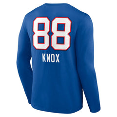 Dawson Knox Buffalo Bills Team Wordmark Player Name & Number Long Sleeve T-Shirt Royal