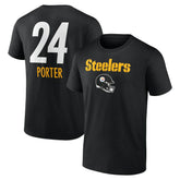 Joey Porter Jr. Pittsburgh Steelers Team Wordmark Player Name & Number T-Shirt Black