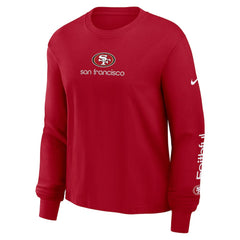 Nike San Francisco 49ers Women's Boxy Long Sleeve T-Shirt Scarlet