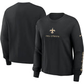 Nike New Orleans Saints Women's Boxy Long Sleeve T-Shirt Black