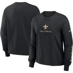 Nike New Orleans Saints Women's Boxy Long Sleeve T-Shirt Black