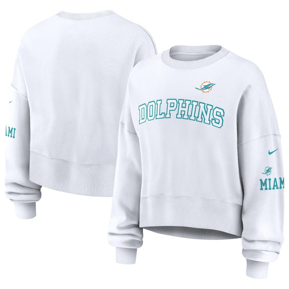 Nike Miami Dolphins Women's Oversized Pullover Sweatshirt White