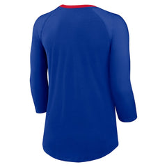 Nike Buffalo Bills Women's 3/4 Sleeve Raglan Fashion Top Royal