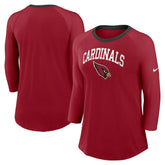 Nike Arizona Cardinals Women's 3/4 Sleeve Raglan Fashion Top Cardinal