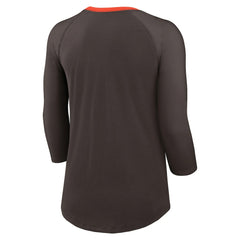 Nike Cleveland Browns Women's 3/4 Sleeve Raglan Fashion Top Brown
