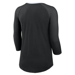 Nike New Orleans Saints Women's 3/4 Sleeve Raglan Fashion Top Black