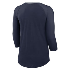 Nike Seattle Seahawks Women's 3/4 Sleeve Raglan Fashion Top Navy