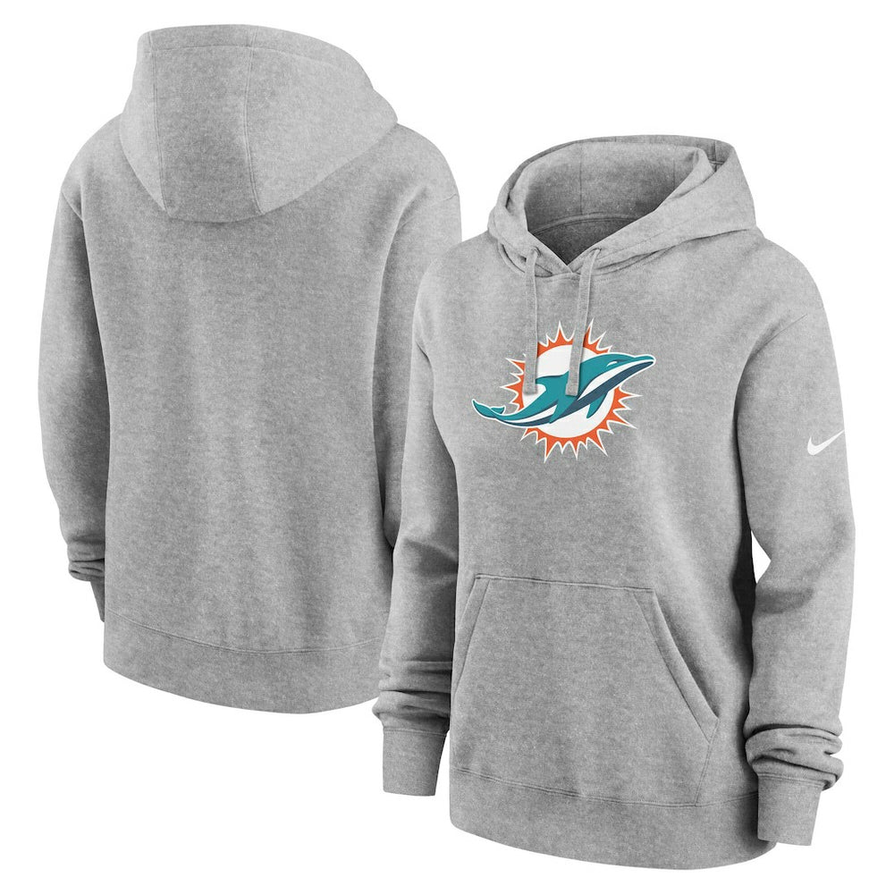 Nike Miami Dolphins Women's Club Fleece Hoodie Heather Gray