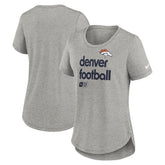 Nike Denver Broncos Women's Team Shout-Out Tri-Blend T-Shirt Heather Gray