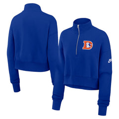 Nike Denver Broncos Women's Rewind Phoenix Half-Zip Sweatshirt Royal