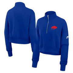 Nike Buffalo Bills Women's Rewind Phoenix Half-Zip Sweatshirt Royal