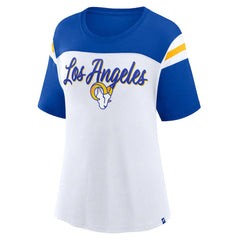 Fanatics Los Angeles Rams Women's Cheer Chant Fashion Crop Top White/Royal