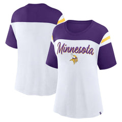 Fanatics Minnesota Vikings Women's Cheer Chant Fashion Crop Top White/Purple