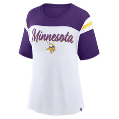 Fanatics Minnesota Vikings Women's Cheer Chant Fashion Crop Top White/Purple